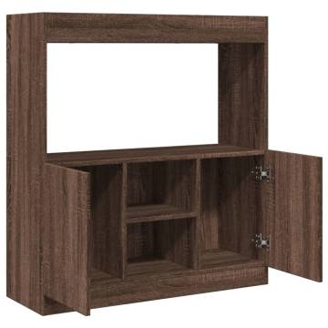  Highboard Brown Oak 92x33x100 cm Engineered Wood