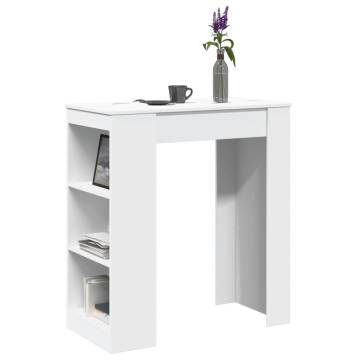  Bar Table with Racks White 95x47x103.5 cm Engineered Wood