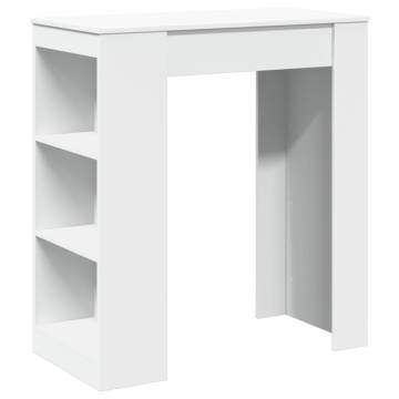  Bar Table with Racks White 95x47x103.5 cm Engineered Wood