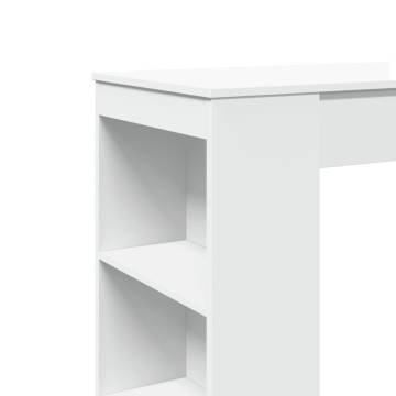  Bar Table with Racks White 95x47x103.5 cm Engineered Wood