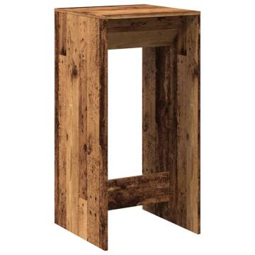  Bar Table Old Wood 51x50x103.5 cm Engineered Wood