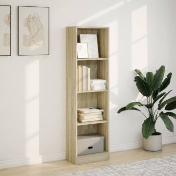  Bookcase Sonoma Oak 40x24x143 cm Engineered Wood