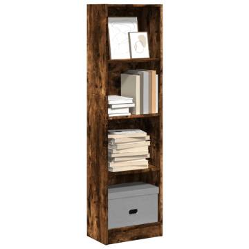  Bookcase Smoked Oak 40x24x143 cm Engineered Wood