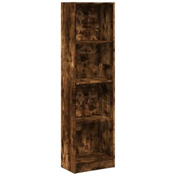  Bookcase Smoked Oak 40x24x143 cm Engineered Wood