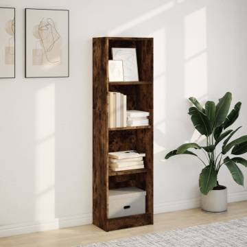  Bookcase Smoked Oak 40x24x143 cm Engineered Wood