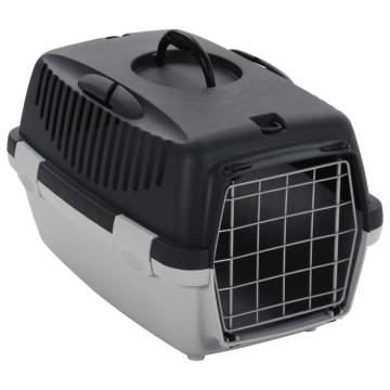 Pet Transport Box Grey and Black 48x32x31 cm PP