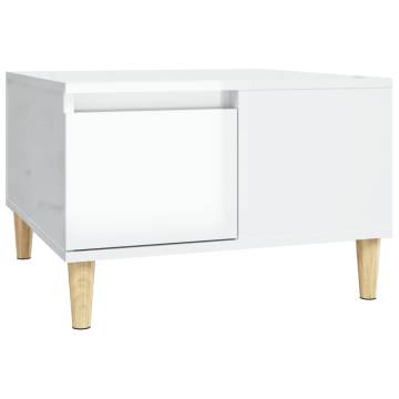 Coffee Table High Gloss White 55x55x36.5 cm Engineered Wood