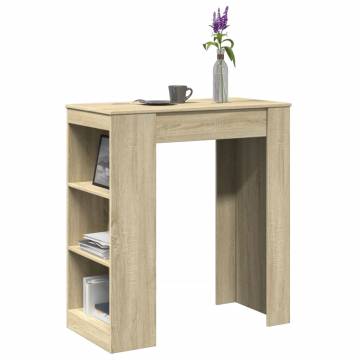  Bar Table with Racks Sonoma Oak 95x47x103.5 cm Engineered Wood