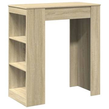  Bar Table with Racks Sonoma Oak 95x47x103.5 cm Engineered Wood