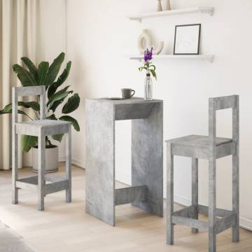  Bar Table Concrete Grey 51x50x103.5 cm Engineered Wood