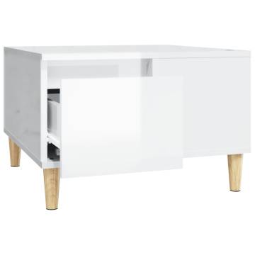 Coffee Table High Gloss White 55x55x36.5 cm Engineered Wood