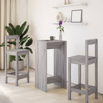  Bar Table Grey Sonoma 51x50x103.5 cm Engineered Wood