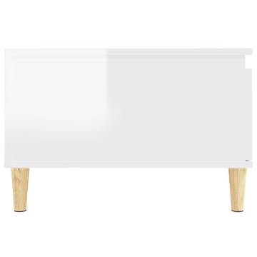 Coffee Table High Gloss White 55x55x36.5 cm Engineered Wood