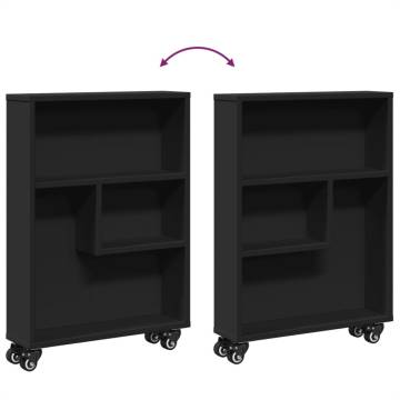  Narrow Storage Trolley Black 48x13x68 cm Engineered Wood