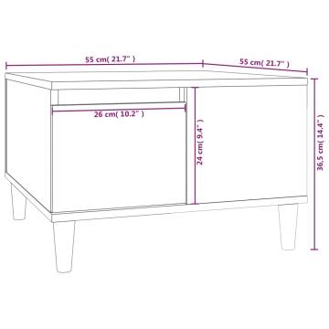 Coffee Table High Gloss White 55x55x36.5 cm Engineered Wood