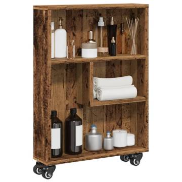  Narrow Storage Trolley Old Wood 48x13x68 cm Engineered Wood