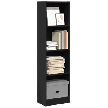  Bookcase Black 40x24x143 cm Engineered Wood