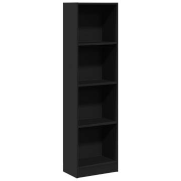  Bookcase Black 40x24x143 cm Engineered Wood