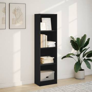  Bookcase Black 40x24x143 cm Engineered Wood