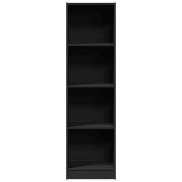  Bookcase Black 40x24x143 cm Engineered Wood