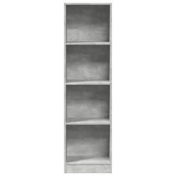  Bookcase Concrete Grey 40x24x143 cm Engineered Wood