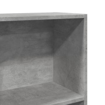  Bookcase Concrete Grey 40x24x143 cm Engineered Wood