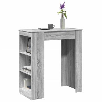  Bar Table with Racks Grey Sonoma 95x47x103.5 cm Engineered Wood