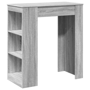  Bar Table with Racks Grey Sonoma 95x47x103.5 cm Engineered Wood