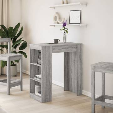  Bar Table with Racks Grey Sonoma 95x47x103.5 cm Engineered Wood