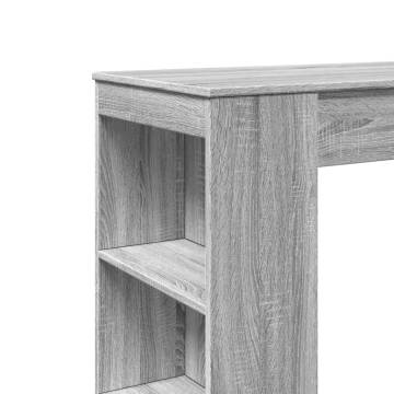  Bar Table with Racks Grey Sonoma 95x47x103.5 cm Engineered Wood