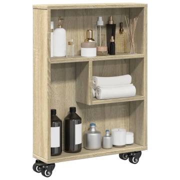  Narrow Storage Trolley Sonoma Oak 48x13x68 cm Engineered Wood