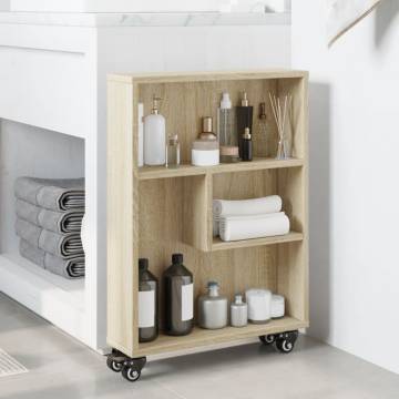  Narrow Storage Trolley Sonoma Oak 48x13x68 cm Engineered Wood