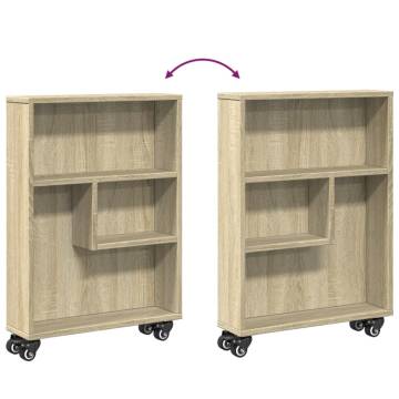  Narrow Storage Trolley Sonoma Oak 48x13x68 cm Engineered Wood