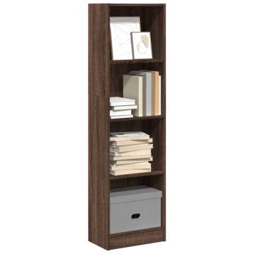  Bookcase Brown Oak 40x24x143 cm Engineered Wood