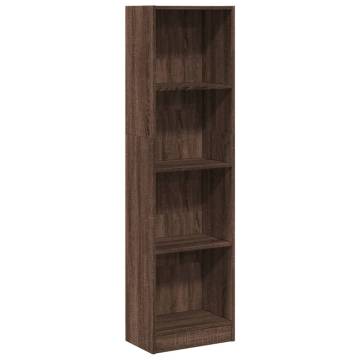  Bookcase Brown Oak 40x24x143 cm Engineered Wood