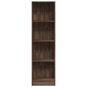  Bookcase Brown Oak 40x24x143 cm Engineered Wood