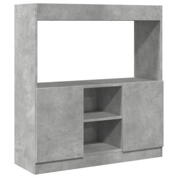  Highboard Concrete Grey 92x33x100 cm Engineered Wood