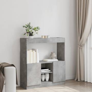  Highboard Concrete Grey 92x33x100 cm Engineered Wood