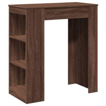  Bar Table with Racks Brown Oak 95x47x103.5 cm Engineered Wood