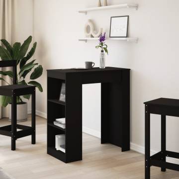  Bar Table with Racks Black 95x47x103.5 cm Engineered Wood