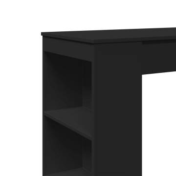  Bar Table with Racks Black 95x47x103.5 cm Engineered Wood