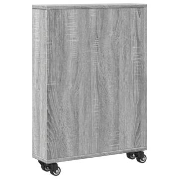  Narrow Storage Trolley Grey Sonoma 48x13x68 cm Engineered Wood