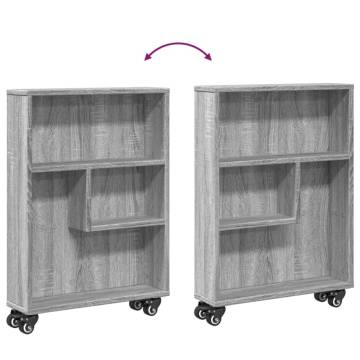  Narrow Storage Trolley Grey Sonoma 48x13x68 cm Engineered Wood