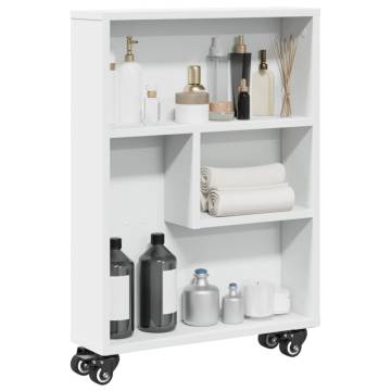  Narrow Storage Trolley White 48x13x68 cm Engineered Wood