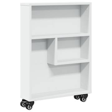  Narrow Storage Trolley White 48x13x68 cm Engineered Wood