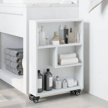  Narrow Storage Trolley White 48x13x68 cm Engineered Wood