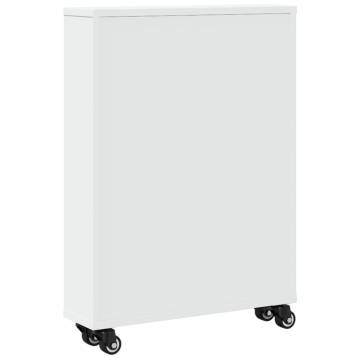  Narrow Storage Trolley White 48x13x68 cm Engineered Wood