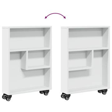  Narrow Storage Trolley White 48x13x68 cm Engineered Wood