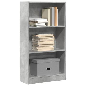  Bookcase Concrete Grey 60x24x109 cm Engineered Wood