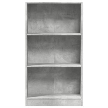  Bookcase Concrete Grey 60x24x109 cm Engineered Wood